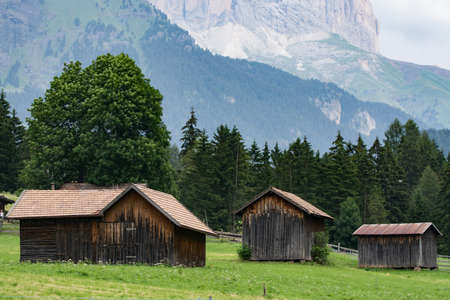 Typical Dolomites landscape in summer time, Trentino, Italyの写真素材