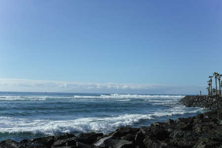The coast of Atlantic ocean, Tenerife, Canary islands, Spainの写真素材