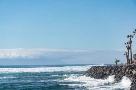 The coast of Atlantic ocean, Tenerife, Canary islands, Spainの写真素材