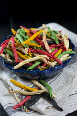 Best italian food - home-made multicolored pasta from Salerno, uncookedの写真素材
