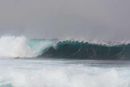 Big storm in Atlantic ocean, Lanzatore, Spain, travel destinationの写真素材