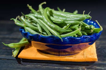 Raw fresh organic green beans ready to cookの写真素材