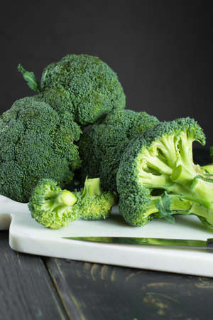 Green winter fresh organic superfood - baby broccoliの写真素材