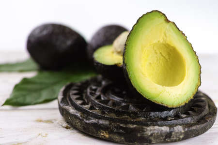 Green ripe avocado from organic avocado plantation - healthy foodの写真素材