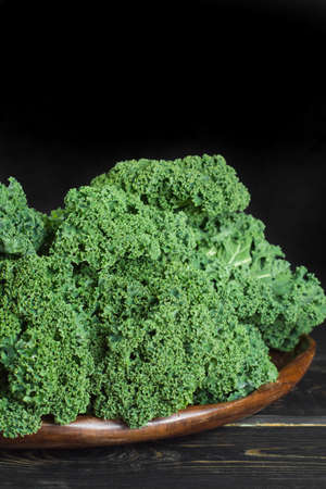 Green winter fresh organic superfood - Kale green cabbageの写真素材