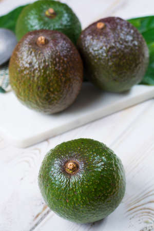 Green fresh avocado from organic avocado plantation - healthy foodの写真素材