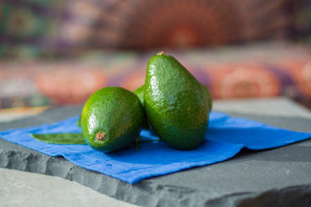 Green ripe tropical vegetable avocados ready to eatの写真素材