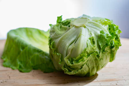 Iceberg lettuce, green vegetable from local marketの写真素材