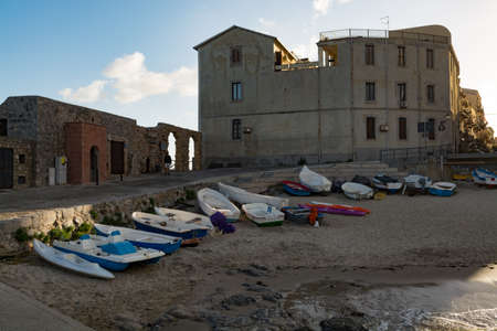 Touristic and vacation pearl of Sicily, small town of Cefaly, Sicily, south Italyの写真素材