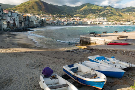 Touristic and vacation pearl of Sicily, small town of Cefaly, Sicily, south Italyの写真素材