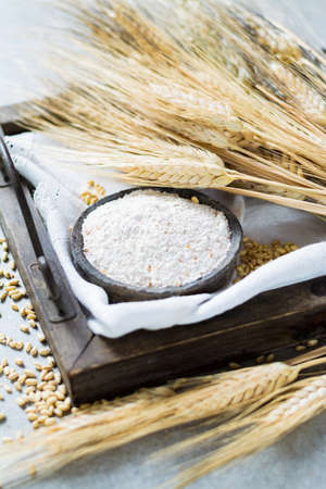 Organic ingredients for bread or pasta preparationの写真素材