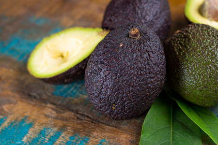 Homemade fresh avocado cream, ready to eat, tasty healthy vegetarian food, modern styleの写真素材
