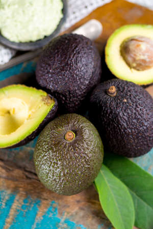Homemade fresh avocado cream, ready to eat, tasty healthy vegetarian food, modern styleの写真素材