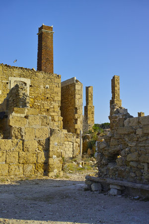 Factory ruins (Tonnara di Avola), Avola, Sicily (Italy), former tune fish processingのeditorial素材