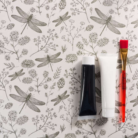 Colours in design, black and white  - home or office interieur design concept, tubes with acrylic...