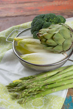 Low calories diet ingredients, healthy fresh light green vegetables