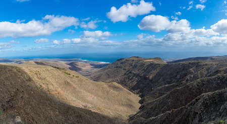 Beautiful volcanic Lanzarote island landscape, Canary, Spainの写真素材