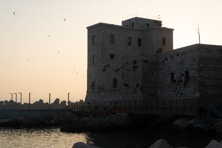 Normann castle in old small city Giovinazzo near Bari, Apulia, Italy in early morning