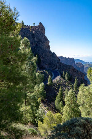 Mountains landscape on Gran Canaria island, Canary islands, Spainの写真素材