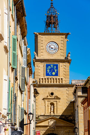 View on medieval Provencal town Salon-en-Provence, South of Franceのeditorial素材