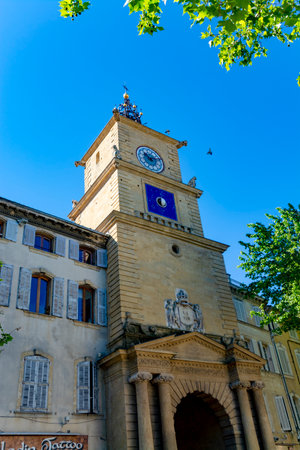 View on medieval Provencal town Salon-en-Provence, South of Franceのeditorial素材