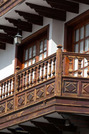 Old charmant houses in Los Llanos de Aridane, tropical La Palma island, Canary, Spain in winterの写真素材