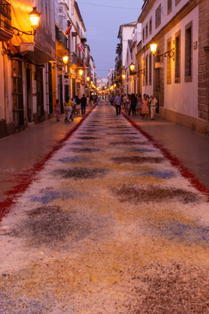 September 8, 2019, El Puerto de Santa Maria, Andalusia, Spain. Procession Nuestra Senora de los Milagros at night.のeditorial素材