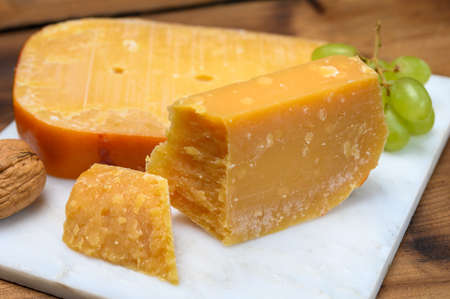 Cheese collection, Dutch old yellow cheese from Terschellinger polder on Wadden islands, Friesland,...