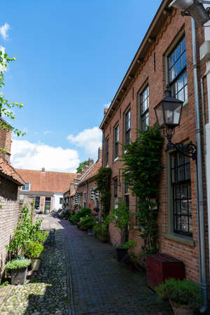 Old Dutch houses in little ancient town with big history Buren, Gelderland, Netherlands