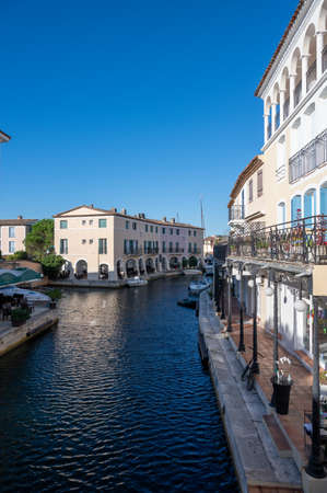 Travel and summer vacation destination, view on houses, roofs, canals and boats in Port Grimaud, Var, Provence, French Riviera, Franceの写真素材