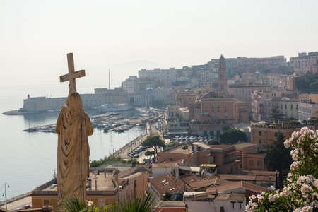 Morning walk in old part of Gaeta, ancient Italian city in province Latina on Tyrrhenian seaの写真素材