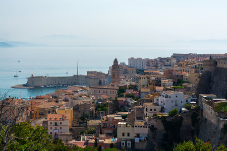 Morning walk in old part of Gaeta, ancient Italian city in province Latina on Tyrrhenian seaのeditorial素材