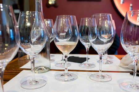 Wine cellars tour with white and red wines tasting in old city Montepulciano, Tuscany, Italy