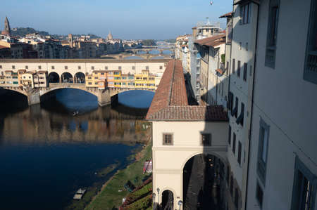 Cityview on central part of ancient Italian city Florence, Tuscany at sunriseの写真素材