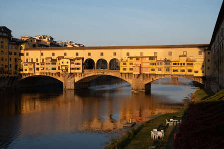 Cityview on central part of ancient Italian city Florence, Tuscany at sunriseの写真素材