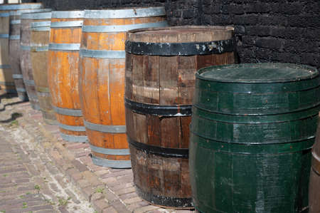 Walking in historical small Dutch fisherman's village in North-Holland, Enkhuizen, Netherlands....