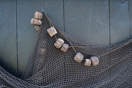 Life is old fisherman's village, drying of fisherman nets outdoor