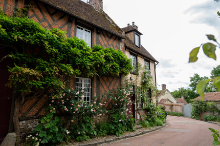 Tourist destination, one of most beautiful french villages, Gerberoy - small historical village with...