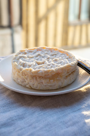 French cheeses collection, Saint-FÃ©licien cow's milk cheese from RhÃ´ne-Alpes region of France...