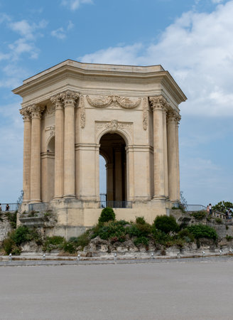 Walking in old central part of Montpellier city, France, houses and streetsのeditorial素材