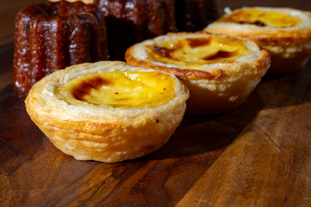 European sweet dessert, Portugal's traditional sweet dessert Pastel de nata egg custard tart pastry...