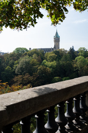 Views of Luxembourg or Luxembourg City capital city of Luxembourg country and one of de facto capitals of European Union in autumnの写真素材