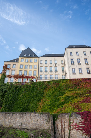 Views of Luxembourg or Luxembourg City capital city of Luxembourg country and one of de facto capitals of European Union in autumnの写真素材
