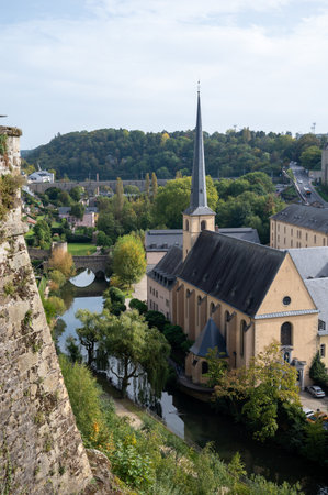 Views of Luxembourg or Luxembourg City capital city of Luxembourg country and one of de facto capitals of European Union in autumnのeditorial素材
