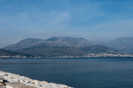 Morning walk in old part of Gaeta, ancient Italian city in province Latina on Tyrrhenian sea, Italyの写真素材