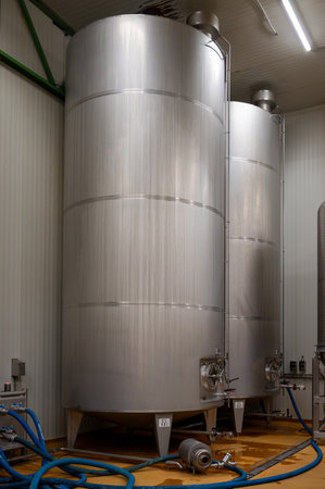 Fresh fruits and berries processing equipment on farm, sorting, making juice, jams, juice concentrates, agriculture in Netherlandsの写真素材