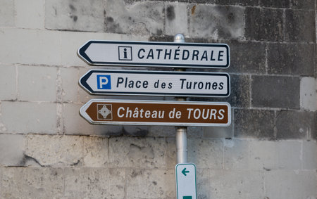 City of Tours street view, city on Central Loire valley, visiting the castles of Loire valley, Franceの写真素材