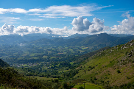 Traveling by old wooden train up to Larrun or La Rhune, Larhune mountain at the western end of the...