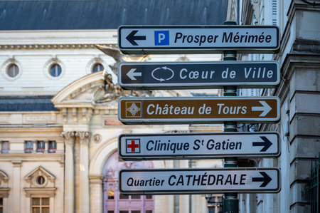 Coty of Tours street view, city on Central Loire valley, visiting on castles of Loire valley, Franceの写真素材