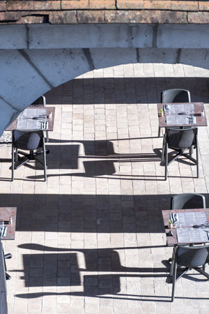 Souillac is small market town in Lot department in France, on river Dordogne in agricultural region known for its walnuts, strawberries, houses and streetsの写真素材